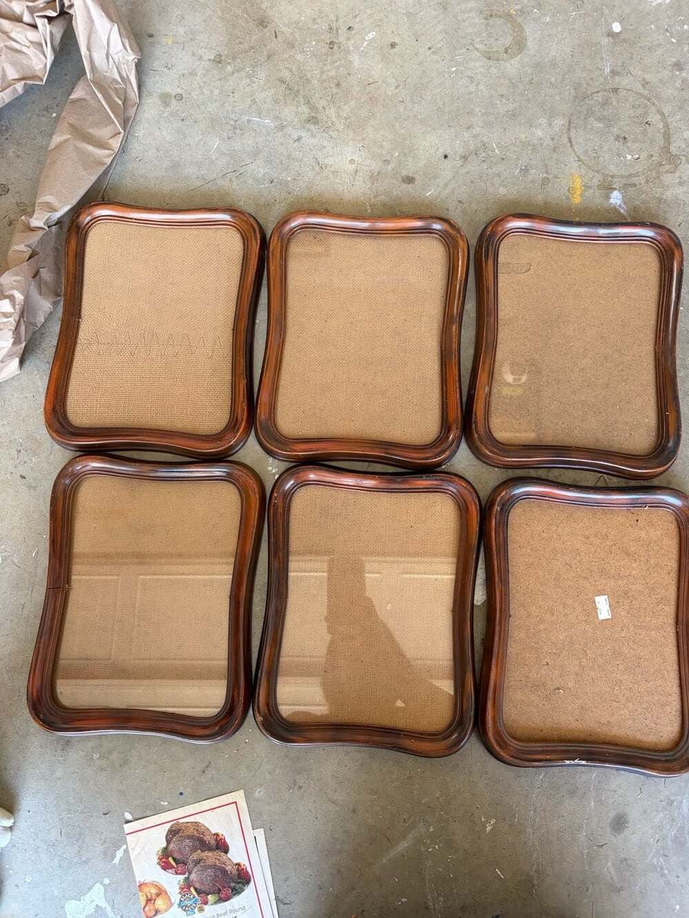 Vintage Bubble Glass Curved Picture Frames Lot of 6 Made in Hong Kong